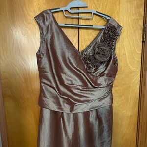 KM Collections mother of the bride dress. Color is rose.